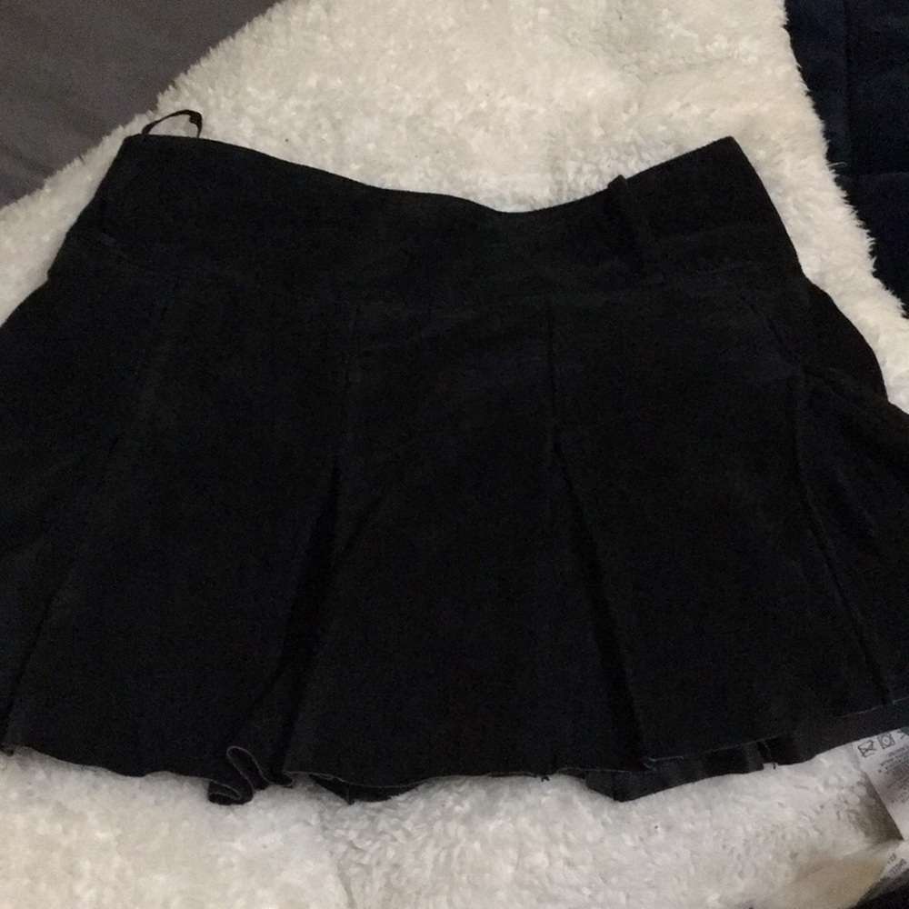 Black suede leather skirt